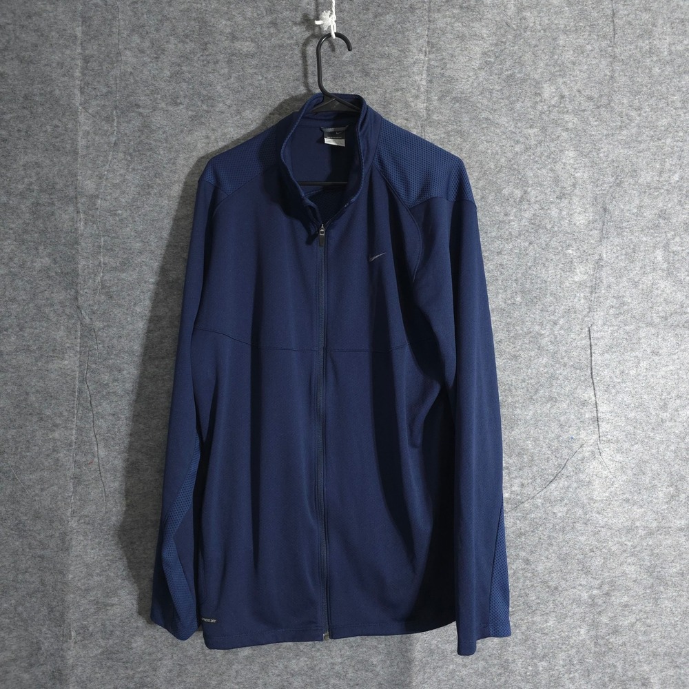 Nike Sphere Dry Full Zip Lightweight Training Jacket Mens XXL Blue Performance